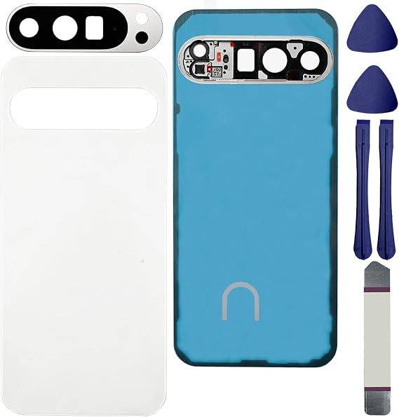Pixel 9 Pro XL バックガラス交換用 Google Pixel 9 Pro XL バックリアカバーガラスハウジングドア テープ&カメラレンズ+ツール磁器