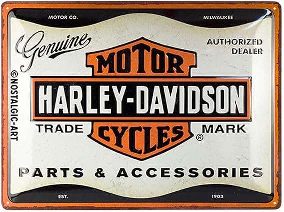 Nostalgic-Art Retro Tin Sign 30 x 40 cm Harley-Davidson - Parts & Accessories - Gift Idea for Bikers Original Licensed Product (OLP) Made of Metal Vintage Design Tin Signs Sayings