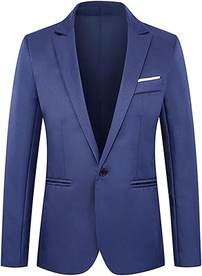 Men Single-Breasted Business Coat Notched Lapel Slim Fit Casual Blazer Spring Elegant Long Sleeve Outerwear