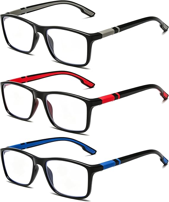 Multifocal Glasses Mens, Vision Sync Multifocal Glasses with Smart Zoom Technology, Progressive Multifocal Reading Glasses for Computer Work and Outdoor Activities, 3-Piece Set with Multiple Frame Opt