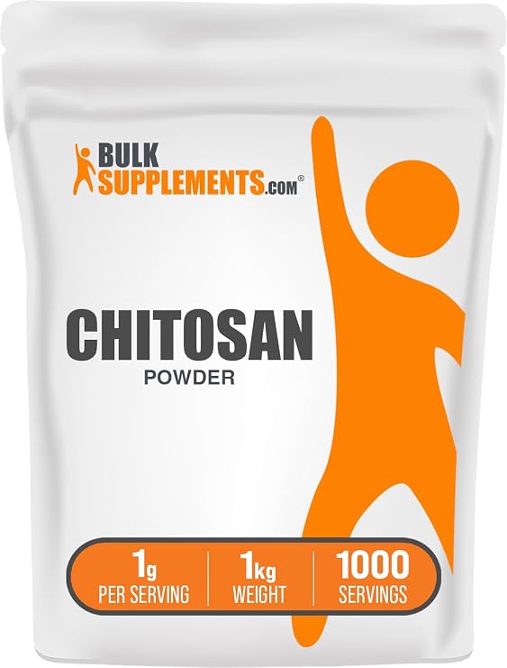 Chitosan Powder - Fiber Supplement, Kidney Support Supplement - Foodgrade & Gluten Free, 1g per Serving, 1kg (2.2 lbs) (Pack of 1)