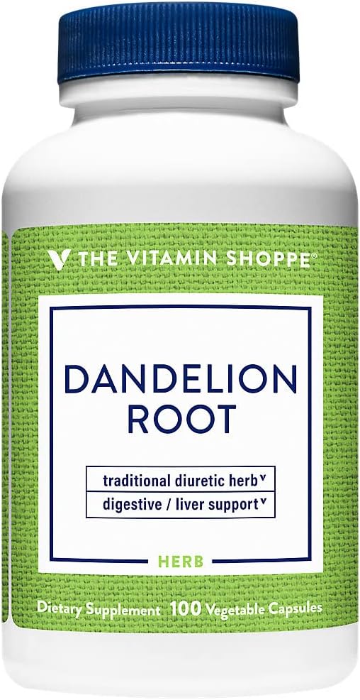 Dandelion Root a" Diuretic Herb for Digestive & Liver Support (100 Vegetable Capsules)