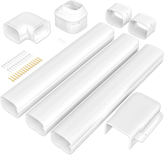 4 Inch Mini Split Line Set Cover 11 Ft, PVC & PP Line Cover Set