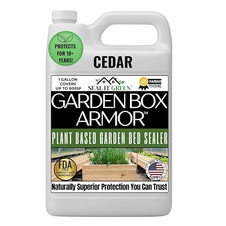 Seal It Green Cedar Garden Box Sealer-Plant Based, Non-Toxic and Non-Leaching Garden Bed Wood Sealer. Helps Protect Cedar & All Wood Types Used for Raised Bed Gardens. Zero Toxic Chemicals
