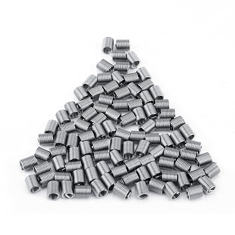 Akozon M40.71.5D 100pcs Stainless Steel SS304 Coiled Wire Helical Screw Thread Inserts - Thread Repair Inserts for Aluminum, Material - Ideal for Frequent Removing Parts