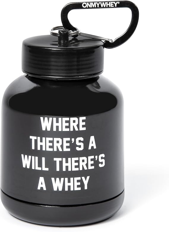 ONMYWHEY Double Scoop (180cc) Protein and Supplement Keychain Funnel, Where There's A Will There's A Whey