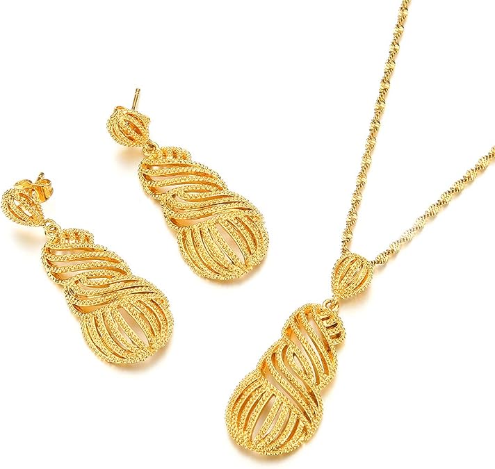 NA Ethiopian Necklace Earrings Ring African Bridal Jewellery Habesha Eritrea Wedding PNG Jewelry