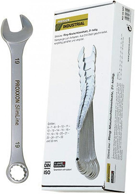 Proxxon (23822) 6mm-32mm Slim Line Flat Spanner Set, 21 Piece