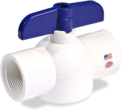 Nds EBV-1250-T 1Piece Economy Full Port In-Line Ball Valve, 1-14 In, FIPT, 150 Psi, Pvc