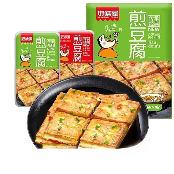 Stir fried Tofu, instant spicy dried tofu, dilicious dried bean curd 8g/pack, mix of 2 flavors, hot small gluten, Chinese latiao spicy slices, handmade hot stick, leisure snack gift pack (80 packs)