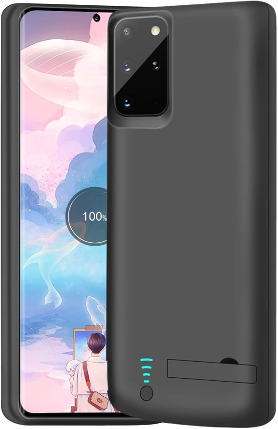 Battery Case for Samsung Galaxy S20+ Plus 5G, 5000mAh Rechargeable Extended Battery Charging Case, Add 100% Extra Juice (6.7 Inches) Black