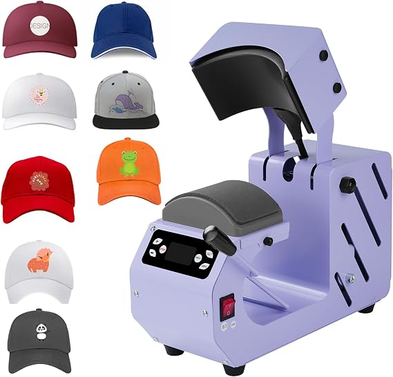 Hat Press Machine, Automatic Cap Press, Electric Multifunctional Cap Heat Press Machine with LCD Control, Automatic Heat Transfer Sublimation Printing for Vinyl, Sublimation, Heat Transfer