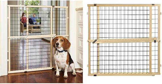 MYPET North States Wire Mesh Dog Gates: 29.5-50" Wide, 31-37" Tall, Pressure Mount, No Tools. Made in USA