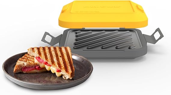 Drew&Cole Clever Microwave Micro Toastie Maker with Thermawave Grill Plates - Extra Crispy Toasties & Panini Maker - Non-Stick Plates - Crunchy Sandwiches - Dishwasher Safe