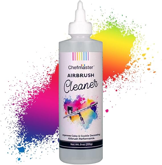 Chefmaster Airbrush Cleaner 9 oz Removes Color Residue, Prevents Buildup & Extends Airbrush Lifespan Compatible with All Airbrush Brands
