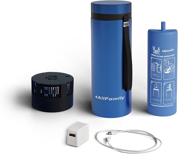 4ALLFAMILY Explorer Insulin Cooler Travel Case 3-In-1 Insulin Travel Case TSA Approved with 72h Cooling Blue USB Powered Medicine Cooler + Ice Pack for Temperature-Sensitive Meds