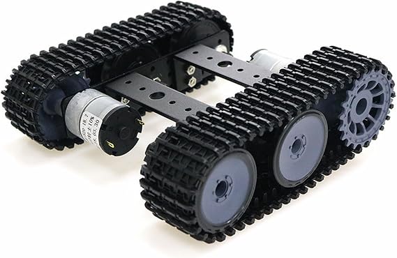 Premium Robot Tracked Car Chassis Starter Kits, MiniTP100 Metal Smart Tank Robot Chassis Control Learning Kit with 2pcs Tracks for Arduino RaspberryPie MicroBit DIY Science Education Experiment, Black