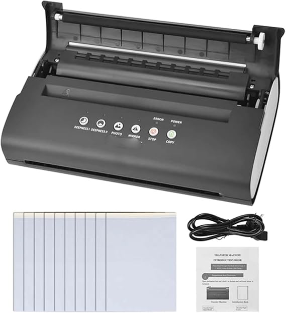 Tattoo Printer Stencil Transfer Printer Machine 10 Sheets Tattoo Transfer Paper Thermal Stencil Maker Line Drawing Print Copier