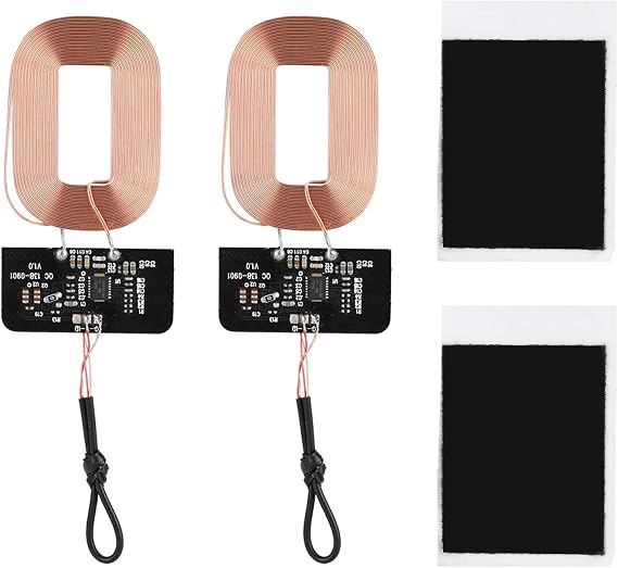 2 Pack Wireless Charger Receiver,DIY Wireless Charging Receiver Module with Magnetic Spacer,Qi Wireless Charging Standard,Built-in Short-Circuit Protection,Over-Voltage Protection
