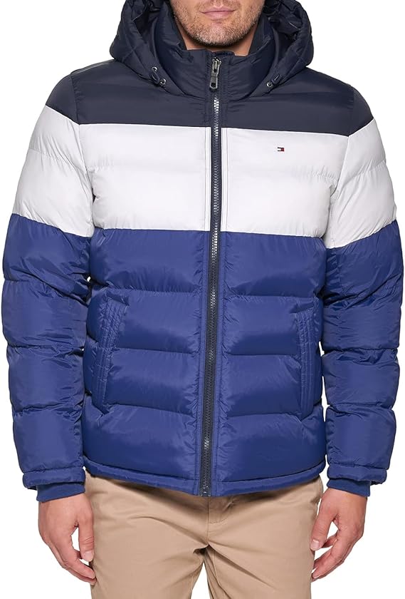 Tommy Hilfiger Men's Down Alternative Hooded Puffer Jacket (Standard and Big & Tall)
