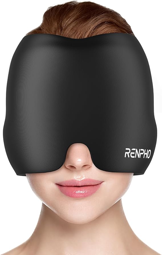 RENPHO Ice Head Wrap with Heating & Cooling, Ice Hat, Eye Mask, Relief Cap