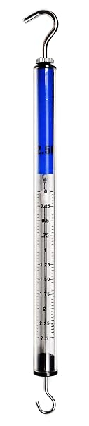 hBARSCI Economy Dynamometer, Plastic - 2.5N - Zero-Point Calibration Capability - High Resolution Scale, Spring Balance - Classroom Quality