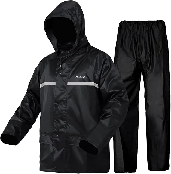 Rain Suit, Rain Gear for Men Women Waterproof Work Lightweight Rainwear Rain Coat (Jacket & Pants)