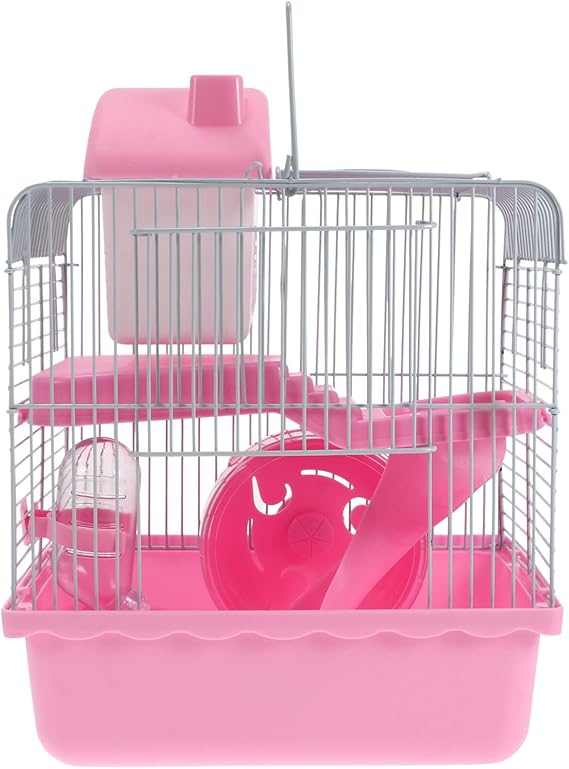 Scicalife Hamster Cage Two Story Hamster Cage Castle Habitat for Dwarf Hamsters Breathable Pet Nest House with Play Spot Hideout Bite-Resistant Design 12.20 X 9.44 X 7.08 in