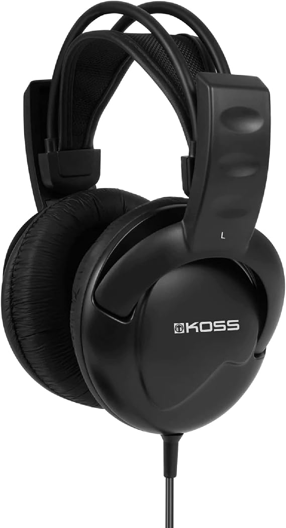 Koss UR20 Over-Ear Headphones, Sling Headband, Black, Wired 3.5mm Plug