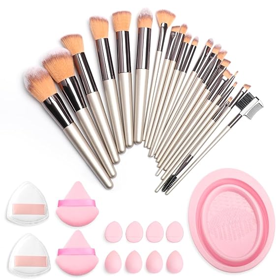 BUYTER Makeup Brushes 33 Pcs Makeup Kit,Foundation Brush Eyeshadow Brush Make up Brushes Set (Pink, 33 Piece Set Large)
