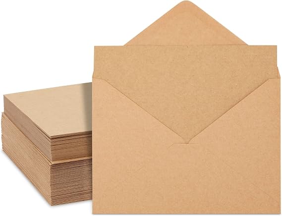 Best Paper Greetings 50 Pack Blank Flat Note Cards with Envelopes A7