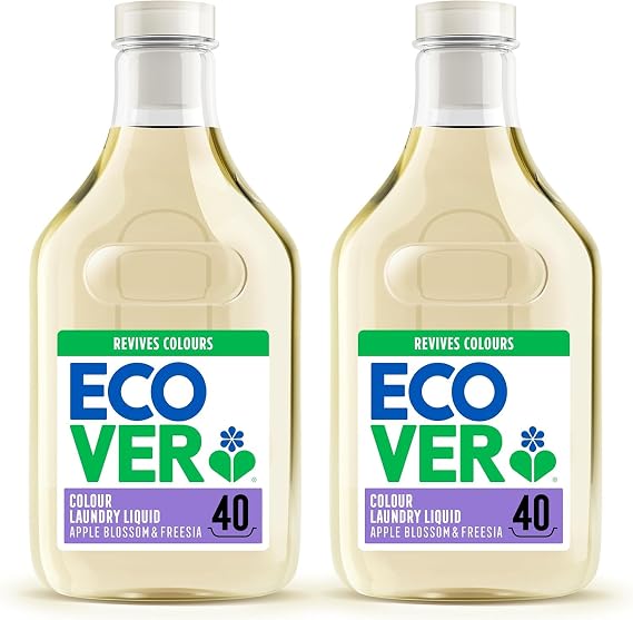 Ecover Colour Laundry Liquid, Apple Blossom & Freesia, 80 Washes, Pack of 2