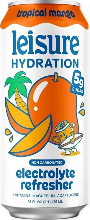Leisure Hydration, Electrolyte Refresher Tropical Mango, 16 Fl Oz