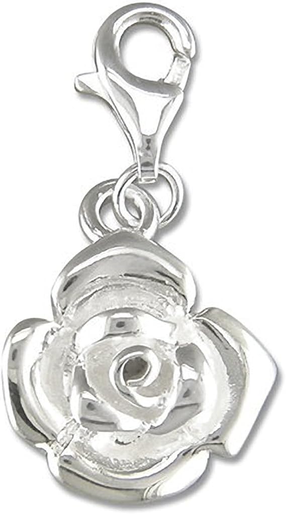 Plain Polished Clip On Charms Collection - Sterling Silver Clip On Charm Pendant with Lobster Clasp for Women - Compatible with Thomas Sabo Charms Bracelet - Women's Clasp Charms