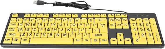 USB Keyboard, 104 Comfortable Keys Large Printing Keys, Wired Keyboard Wide Application for Computer Desktop for Learning