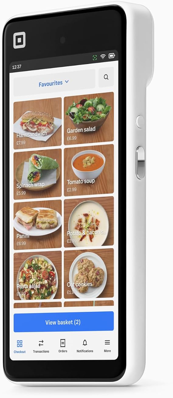 Square Handheld (UK Version) | Portable POS with Barcode Scanner | Accepts Contactless and Chip & PIN Payments | Splashproof & Dustproof - Ideal for Restaurants, Retail, Beauty and Services