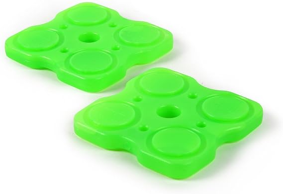 Arctic Zone Interlocking Ice Bricks - (2-Pack) Double-Sided Ice Bricks - Snaps Onto Container Lids - Green
