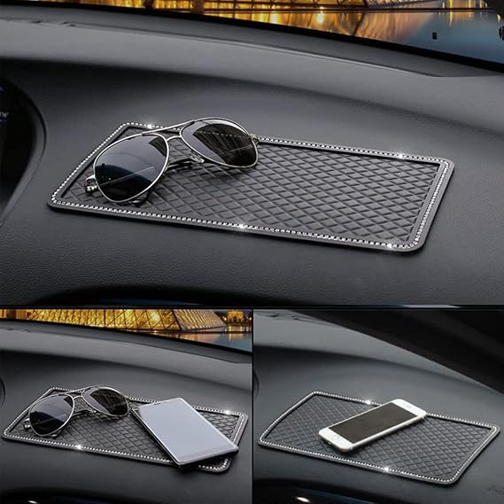 Anti-Slip Car Dash Grip Pad, 11.5 x 6 inch, Black