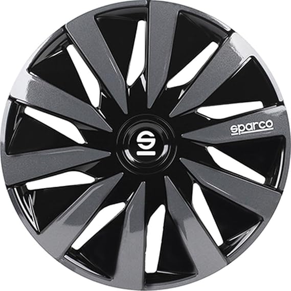 Sparco Set Of 4 Wheel Covers 13" Inch Lazio Car Wheel Cover SPC1391BKGR Black Gray