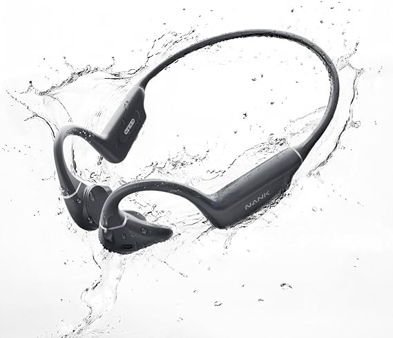 NANK Runner Diver2 Bone Conduction Headphones, IP68 Swimming Headphone with MP3 Player Built-in 32G Memory, Bluetooth 5.3 Open Ear Headphones with CVC6.0 Mic for Swimming Running Cycling Gym