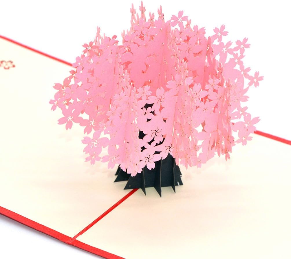 3D Pop Up Greeting Cards Cherry Blossoms Blank Cards for Most Occastions