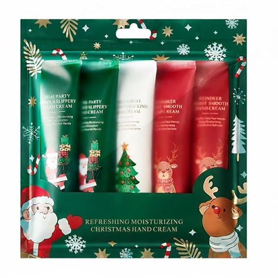 Christmas Hand Cream Gift Set for Women (5 Pack), Holiday Stocking Stuffers for Teens, Moisturizing & Refreshing Mini Hand Lotion Set, Secret Santa Gifts for Coworkers, Travel Size