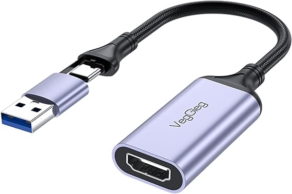 VegGieg 1080P 60Hz HDMI Video Capture Card USB 3.0 and Type-C Image Capture Card