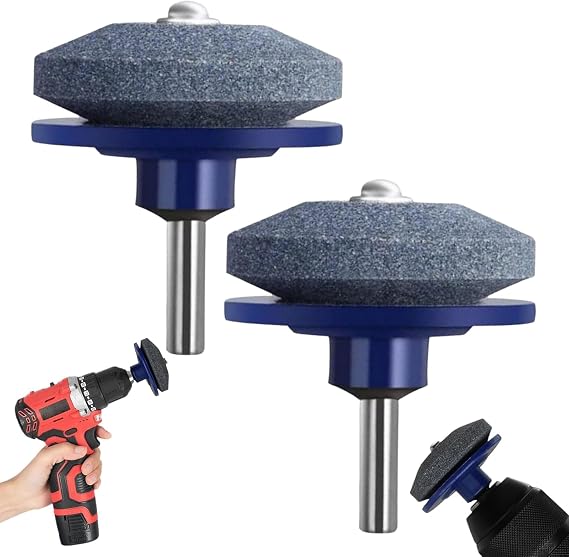 2Pcs Lawn Mower Blade Sharpener for Fast and Easy Multi Tool Blade Sharpener Garden Tools for Garden Universal for Most Lawnmower Blade Sharpener Garden Tool Sharpener UK For Rotary Lawn Axe Sharpener