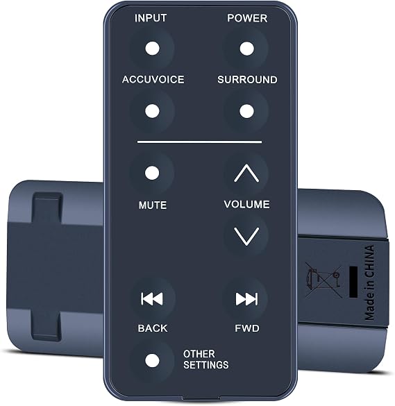 Replacement Remote Control for ZVOX AccuVoice Soundbar