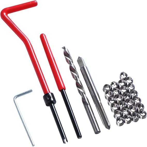 30pcs Thread Repair Kit Tool Set for Stripped Threads Use Wire Insert Tool for Automotive and Engine Repairs Durable and Practical