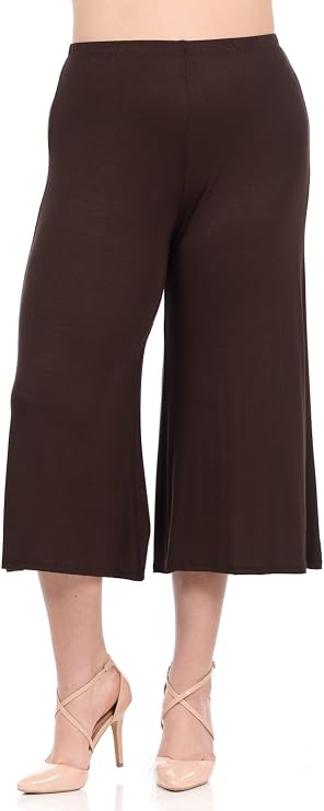 Pastel by Vivienne Women's Lounge Wide Leg Crop Culottes Plus Size