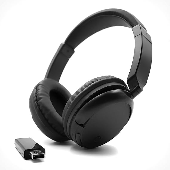 Bluetooth Wireless Headphones Over Ear for TV Cellphone and PC, Pure Bass Sound HiFi Stereo Bluetooth Lightweight Headphone for Seniors. - Black
