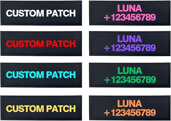 Personalised Dog Harness Patches 2 pcs Custom Removable Dog Vest Patches Waterproof