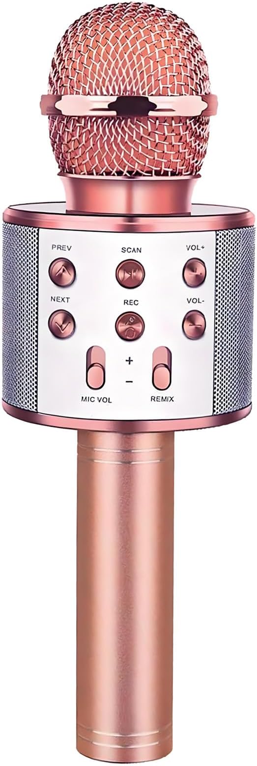 Wireless Bluetooth Karaoke Microphone Portable Handheld Mic Speaker 3-in-1 for All Smartphones Gifts